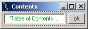 Calls my table of contents.
